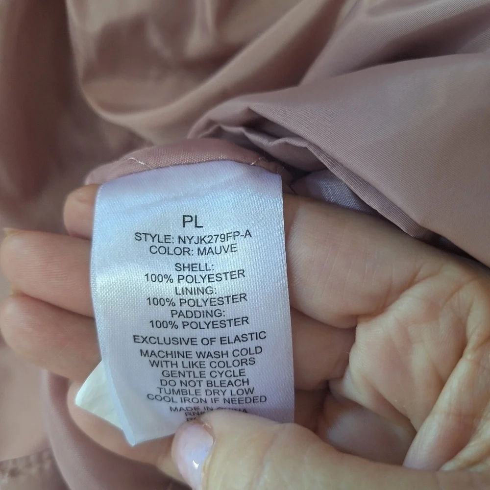 Cavalini Womens Light Mauve Jacket Full Zip Hood Pockets Size Petite Large - Picture 4 of 6